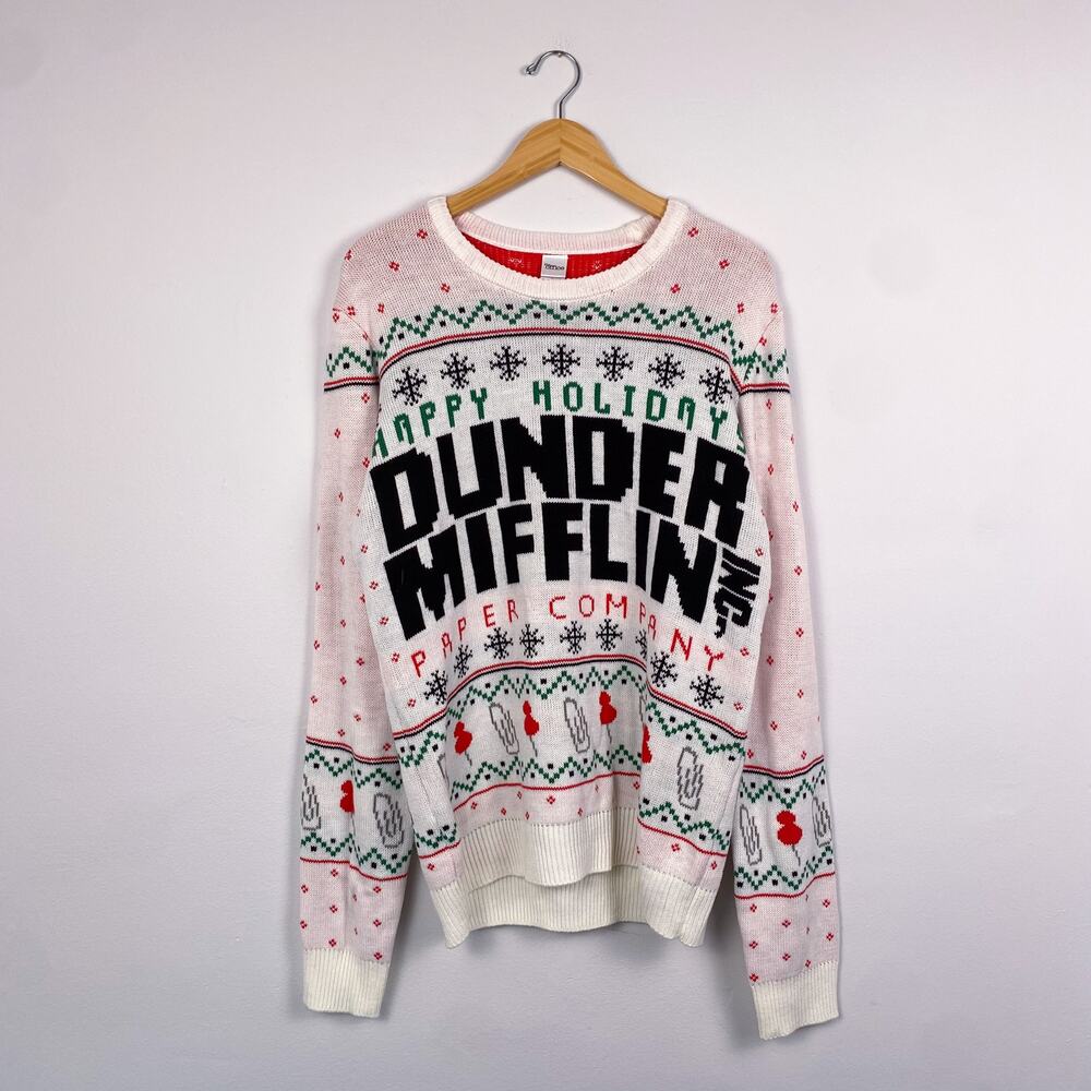The Office Dunder Mifflin Paper Company Unisex Ugly Christmas Sweater Large